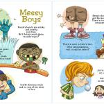 "Messy Boys" from the book Be Good Boys, illustrated by Honoel A. Ibardolaza