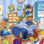 "Dirty Room" from the book Be Good Boys, illustrated by Honoel A. Ibardolaza